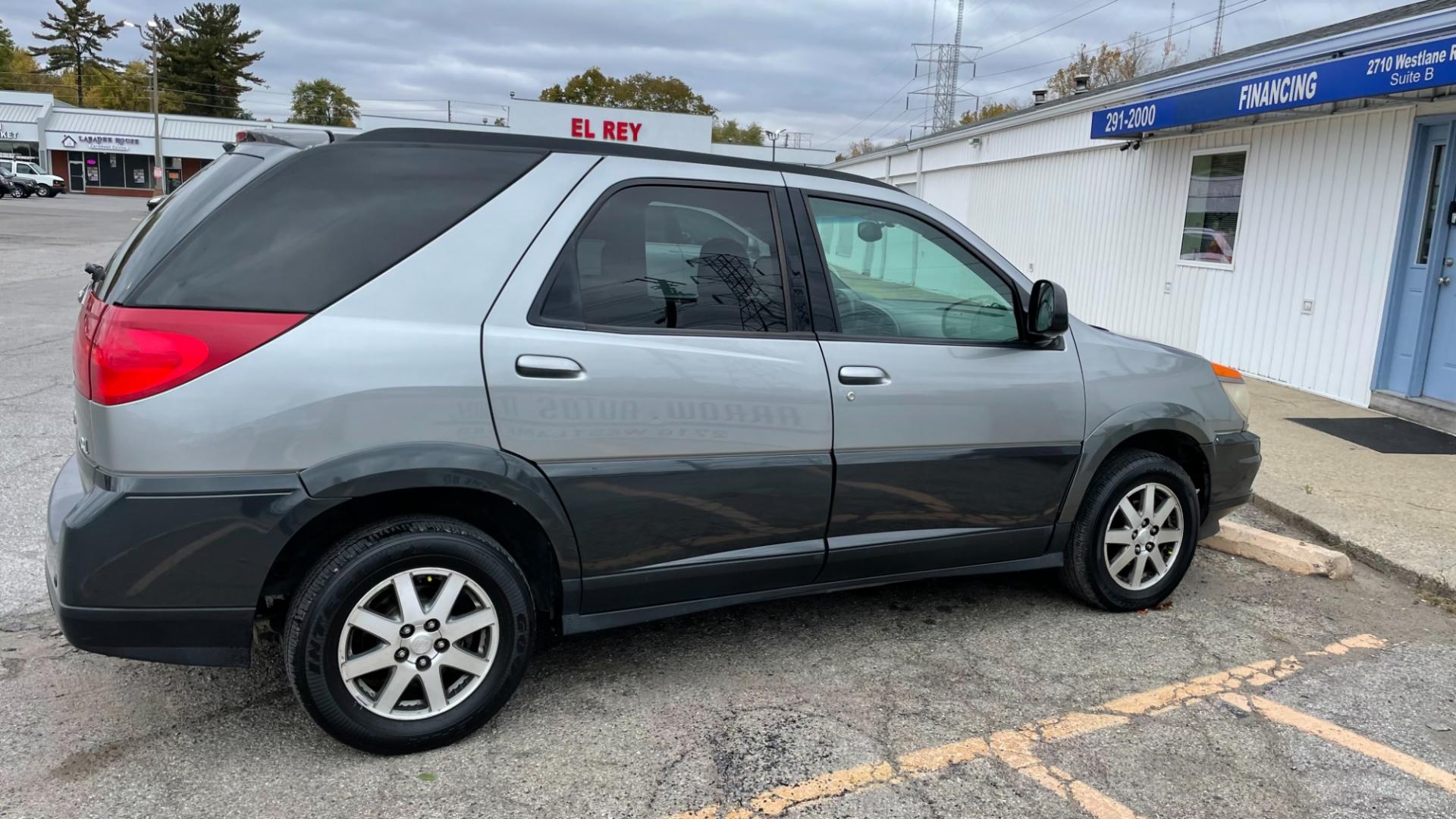 2003 Silver Buick Rendezvous CX 2WD (3G5DA03E13S) with an 3.4L V6 OHV 12V engine, 4-Speed Automatic Overdrive transmission, located at 2710A Westlane Rd., Indianapolis, IN, 46268, (317) 291-2000, 39.885670, -86.208160 - Photo#1