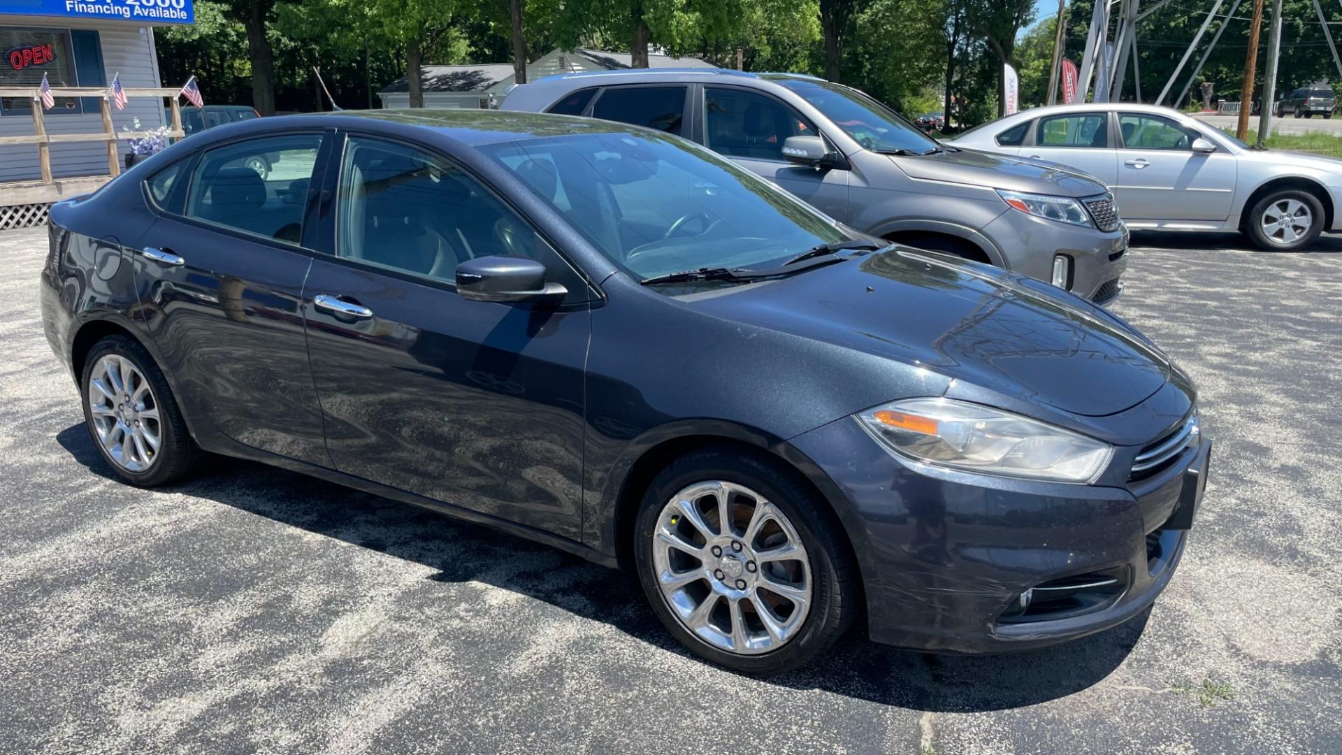 2013 BLACK /BLACK Dodge Dart LIMITED SEDAN (1C3CDFCH8DD) , 6-Speed Automatic transmission, located at 2710A Westlane Rd., Indianapolis, IN, 46268, (317) 291-2000, 39.885670, -86.208160 - Photo#2