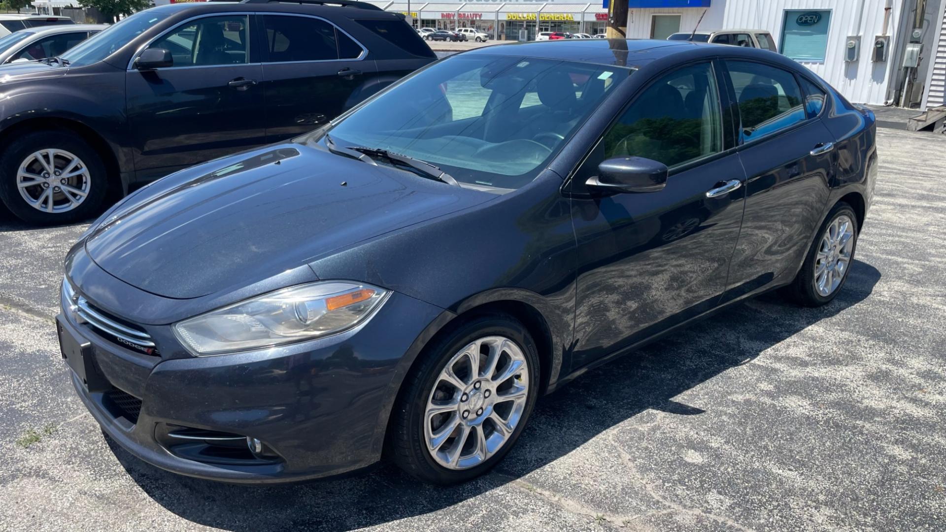 2013 BLACK /BLACK Dodge Dart LIMITED SEDAN (1C3CDFCH8DD) , 6-Speed Automatic transmission, located at 2710A Westlane Rd., Indianapolis, IN, 46268, (317) 291-2000, 39.885670, -86.208160 - Photo#0