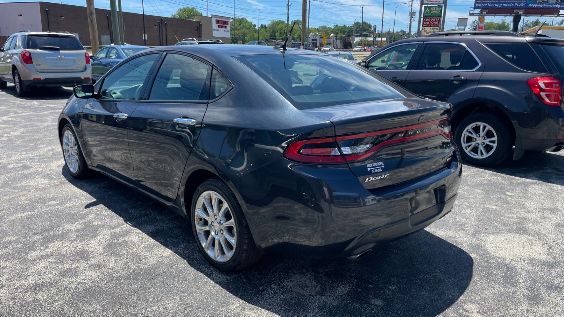 2013 BLACK /BLACK Dodge Dart LIMITED SEDAN (1C3CDFCH8DD) , 6-Speed Automatic transmission, located at 2710A Westlane Rd., Indianapolis, IN, 46268, (317) 291-2000, 39.885670, -86.208160 - Photo#3