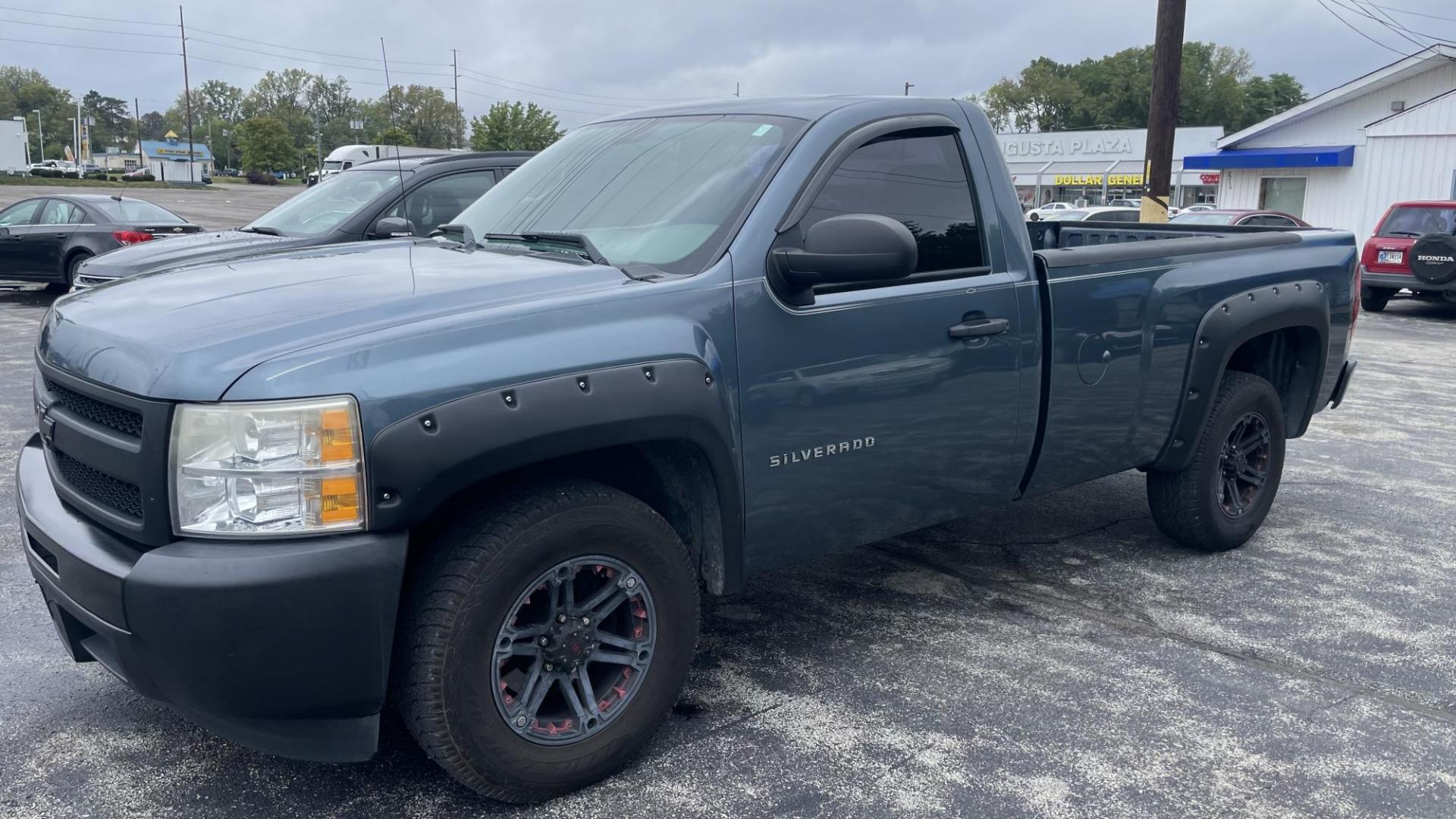 2010 BLUE /GRAY Chevrolet Silverado 1500 Work Truck 2WD (1GCPCPEX4AZ) with an 4.3L V6 OHV 12V engine, 4-Speed Automatic transmission, located at 2710A Westlane Rd., Indianapolis, IN, 46268, (317) 291-2000, 39.885670, -86.208160 - Photo#0