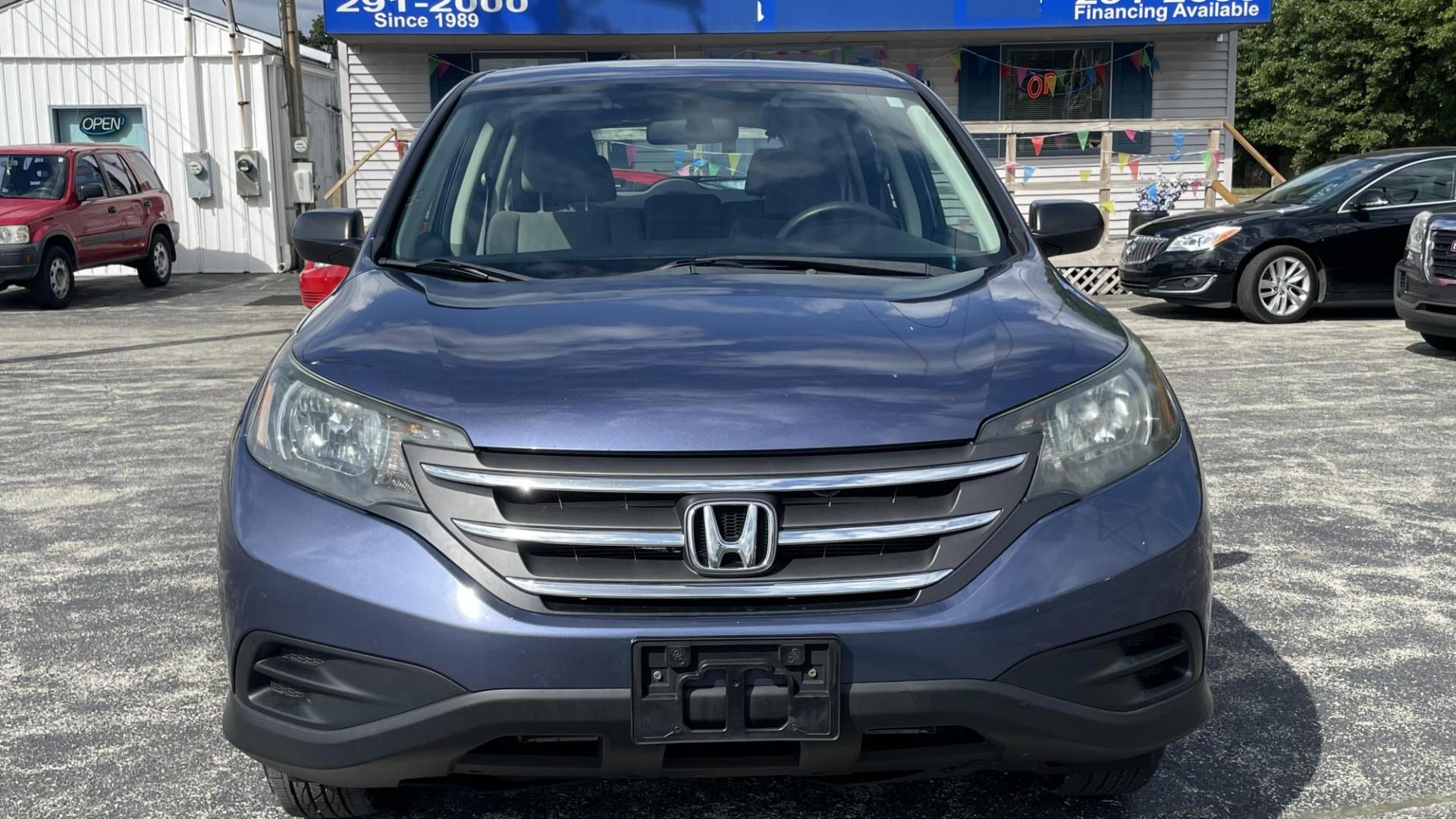 2013 BLUE /GRAY Honda CR-V LX 4WD 5-Speed AT (2HKRM4H34DH) with an 2.4L L4 DOHC 16V engine, 5-Speed Automatic transmission, located at 2710A Westlane Rd., Indianapolis, IN, 46268, (317) 291-2000, 39.885670, -86.208160 - Photo#2