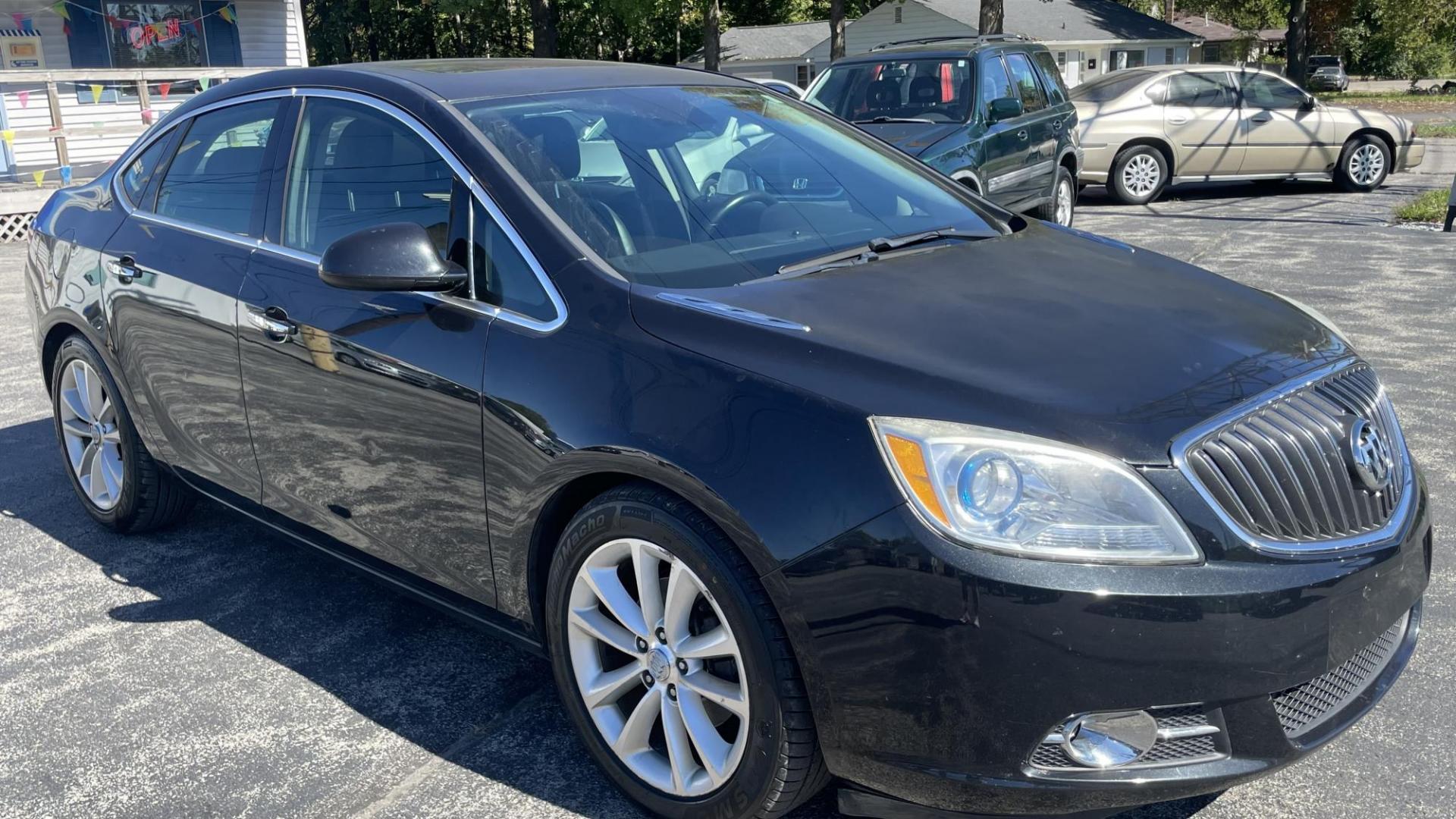 2013 BLACK /BLACK Buick Verano Leather (1G4PS5SK3D4) with an 2.4L L4 DOHC 16V FFV engine, 6-Speed Automatic transmission, located at 2710A Westlane Rd., Indianapolis, IN, 46268, (317) 291-2000, 39.885670, -86.208160 - Photo#2