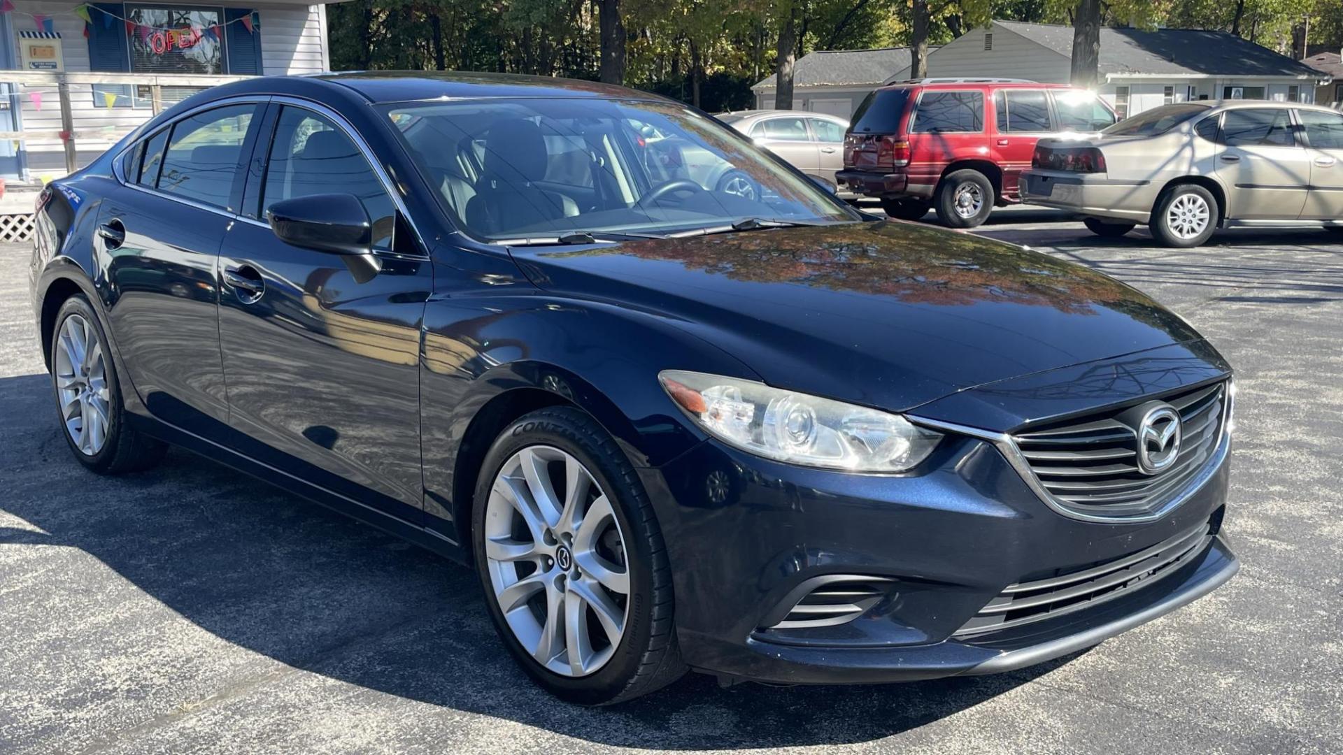 2015 BLUE Mazda Mazda6 i Touring (JM1GJ1V52F1) with an 2.5L L4 DOHC 16V engine, 6-Speed Automatic transmission, located at 2710A Westlane Rd., Indianapolis, IN, 46268, (317) 291-2000, 39.885670, -86.208160 - Photo#1