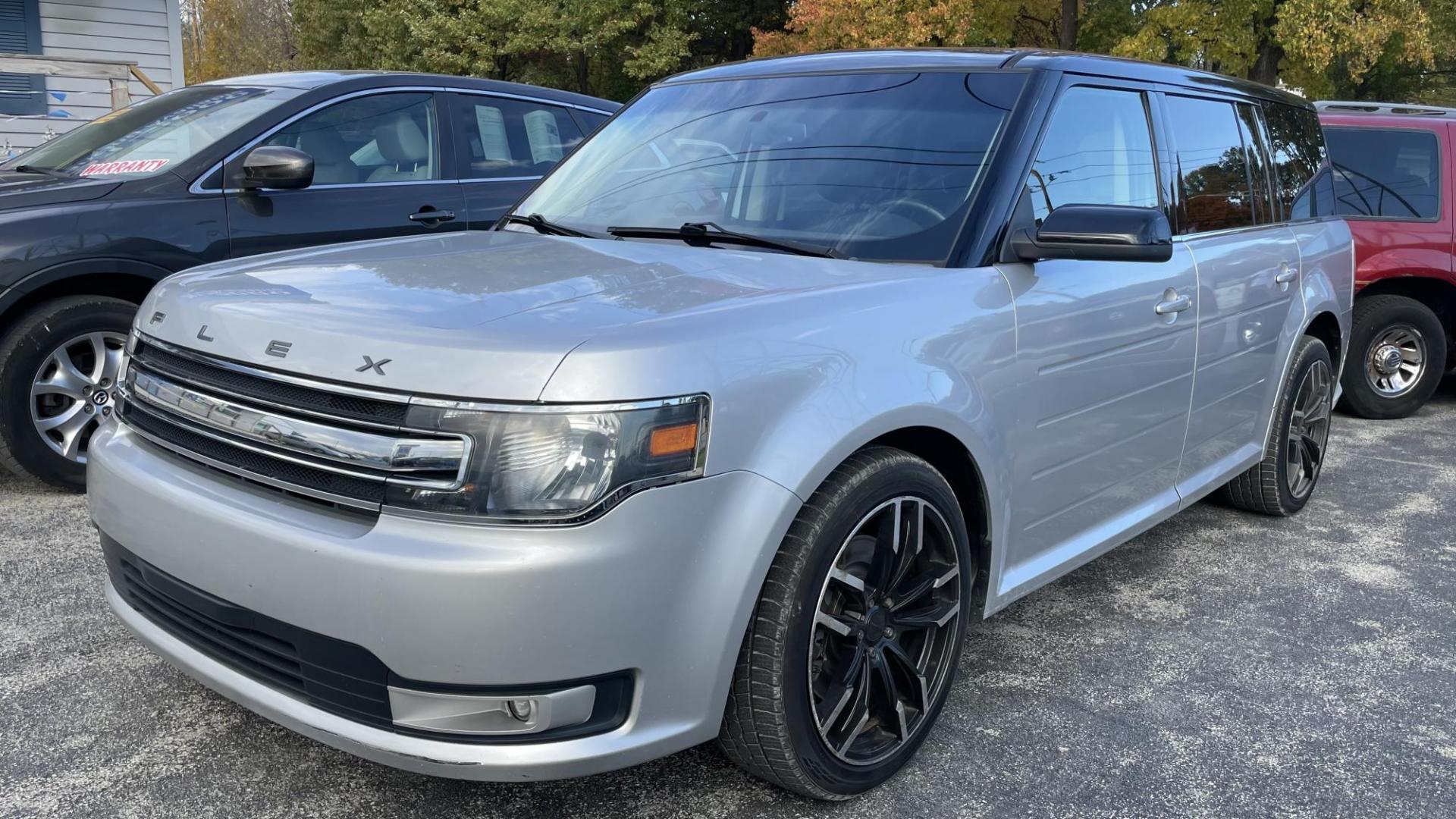 2014 Silver /GREY Ford Flex SEL AWD (2FMHK6C81EB) with an 3.5L V6 DOHC 24V engine, 6-Speed Automatic Overdrive transmission, located at 2710A Westlane Rd., Indianapolis, IN, 46268, (317) 291-2000, 39.885670, -86.208160 - Photo#0