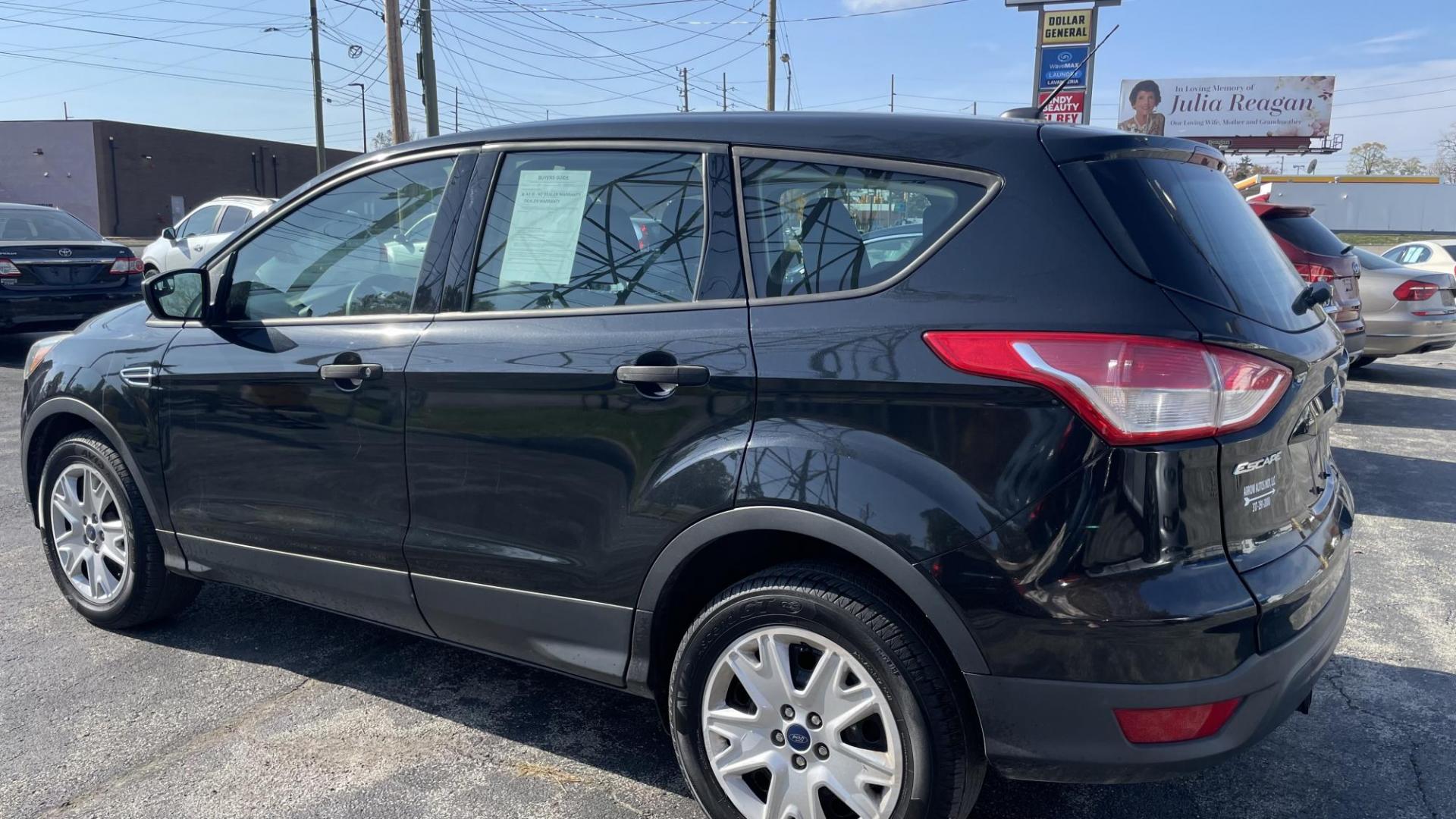 2015 BLACK /GRAY Ford Escape S FWD (1FMCU0F75FU) with an 2.5L L4 DOHC 16V engine, 6-Speed Automatic transmission, located at 2710A Westlane Rd., Indianapolis, IN, 46268, (317) 291-2000, 39.885670, -86.208160 - Photo#2