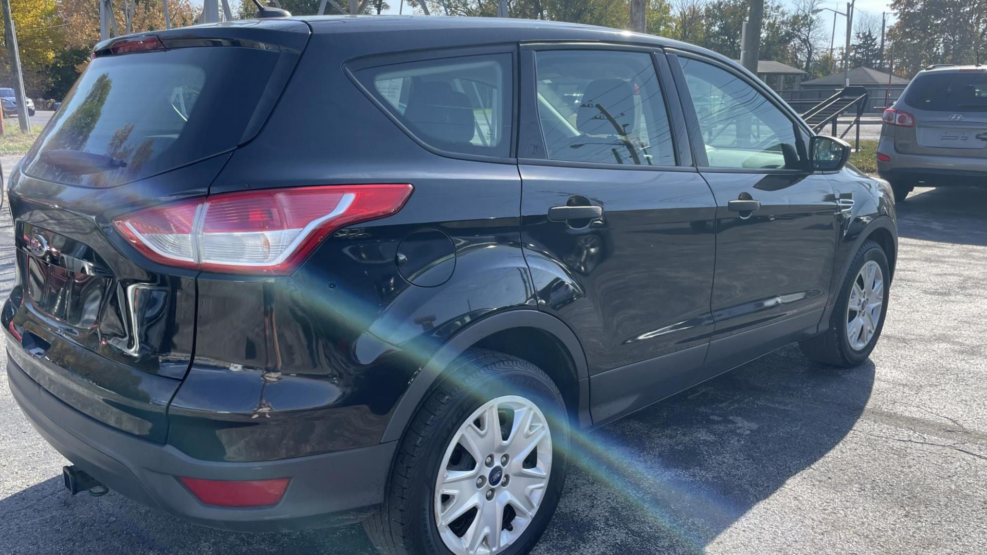 2015 BLACK /GRAY Ford Escape S FWD (1FMCU0F75FU) with an 2.5L L4 DOHC 16V engine, 6-Speed Automatic transmission, located at 2710A Westlane Rd., Indianapolis, IN, 46268, (317) 291-2000, 39.885670, -86.208160 - Photo#3