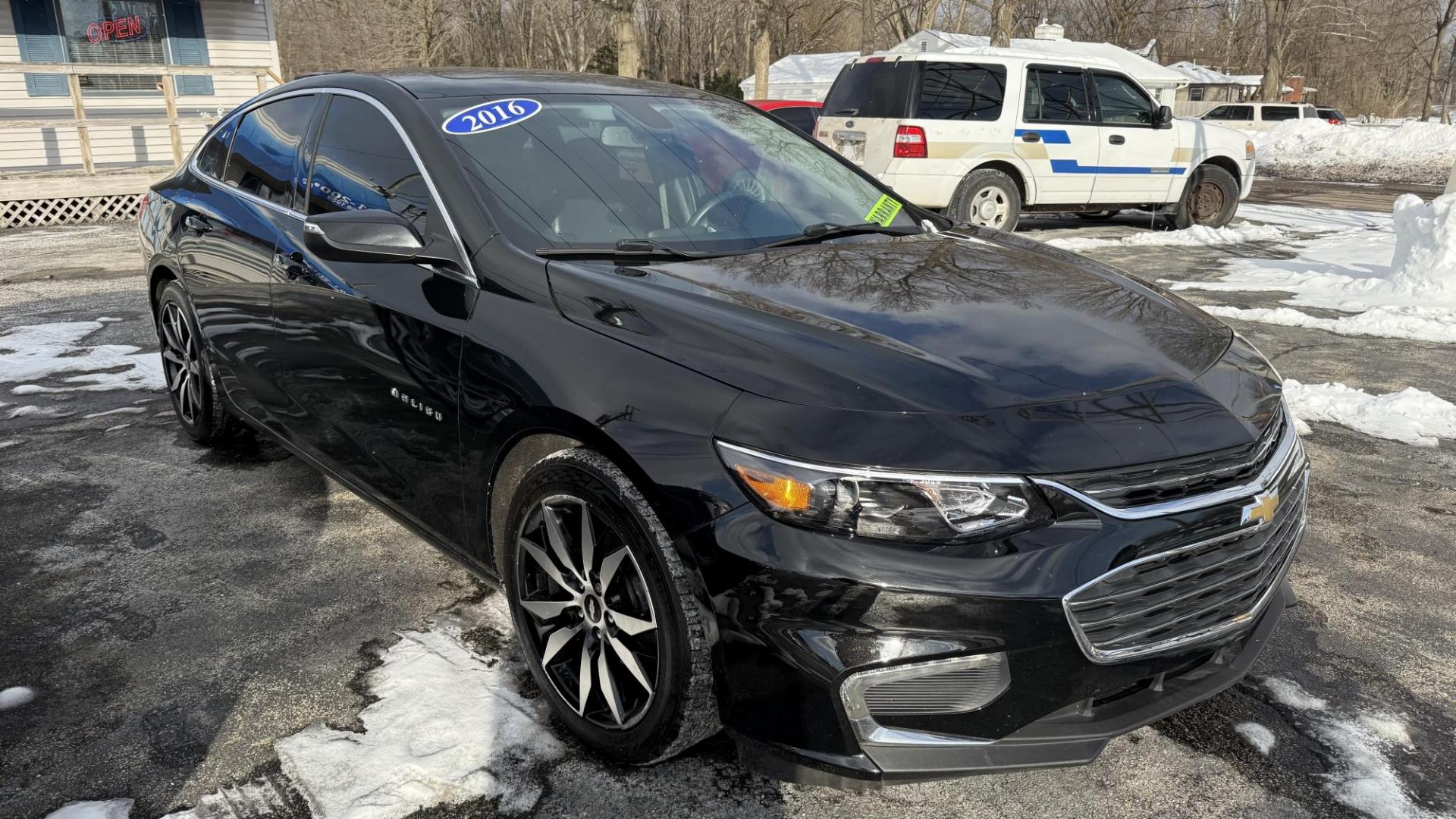 2016 BLACK /BLACK Chevrolet Malibu 1LT (1G1ZE5ST2GF) with an 1.5L L4 DOHC 16V engine, 6A transmission, located at 2710A Westlane Rd., Indianapolis, IN, 46268, (317) 291-2000, 39.885670, -86.208160 - Photo#1