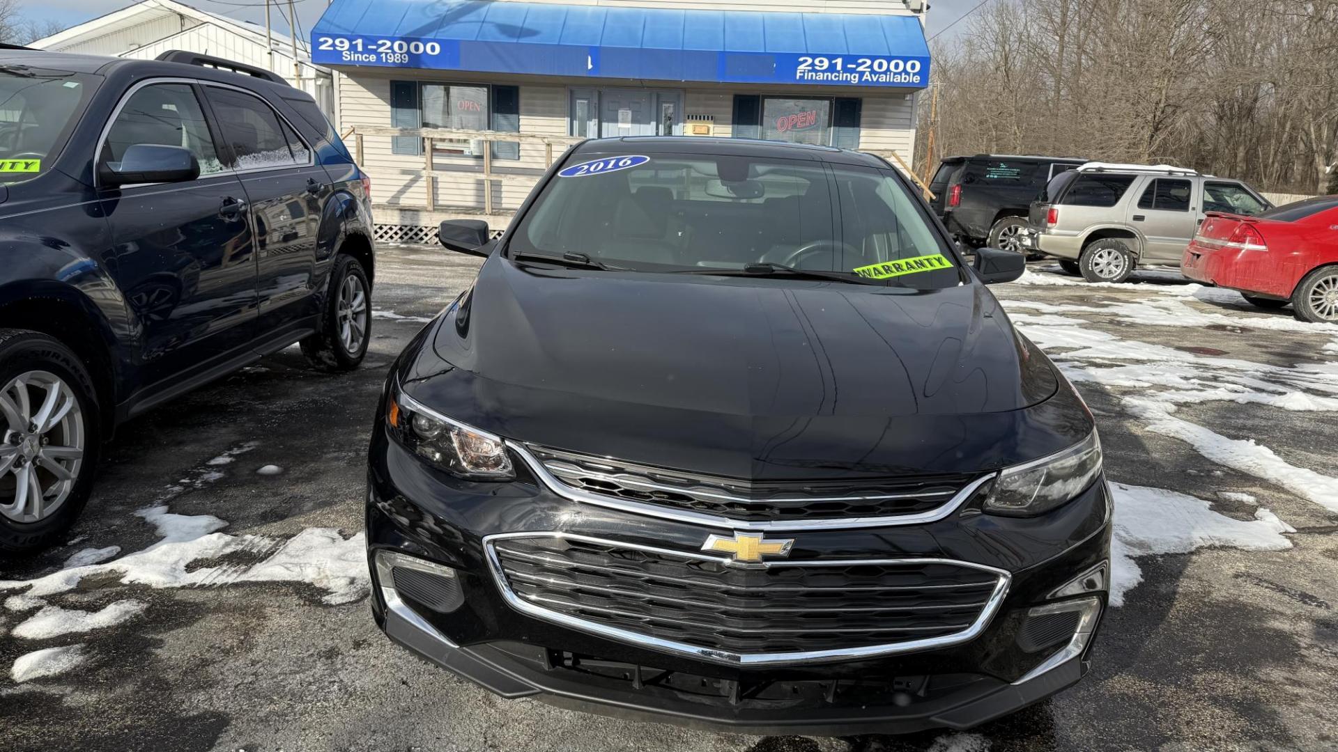 2016 BLACK /BLACK Chevrolet Malibu 1LT (1G1ZE5ST2GF) with an 1.5L L4 DOHC 16V engine, 6A transmission, located at 2710A Westlane Rd., Indianapolis, IN, 46268, (317) 291-2000, 39.885670, -86.208160 - Photo#2