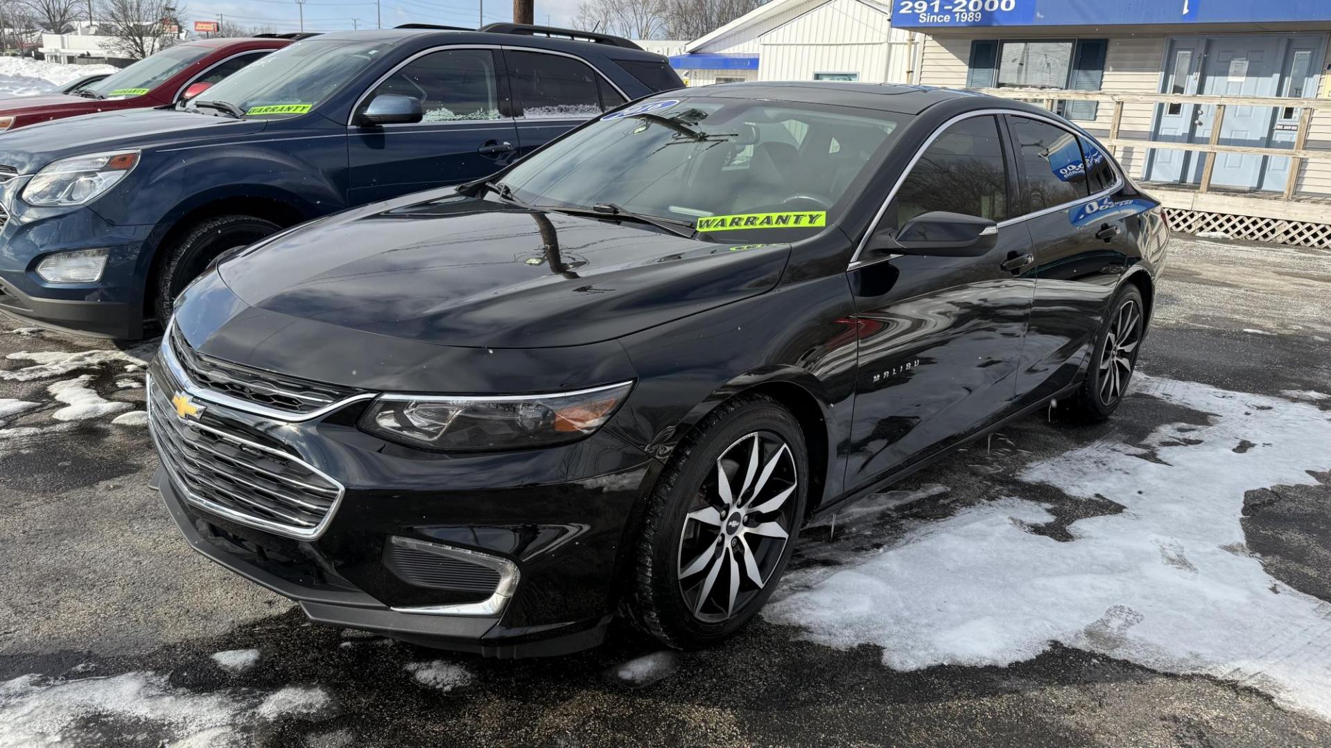 2016 BLACK /BLACK Chevrolet Malibu 1LT (1G1ZE5ST2GF) with an 1.5L L4 DOHC 16V engine, 6A transmission, located at 2710A Westlane Rd., Indianapolis, IN, 46268, (317) 291-2000, 39.885670, -86.208160 - Photo#0