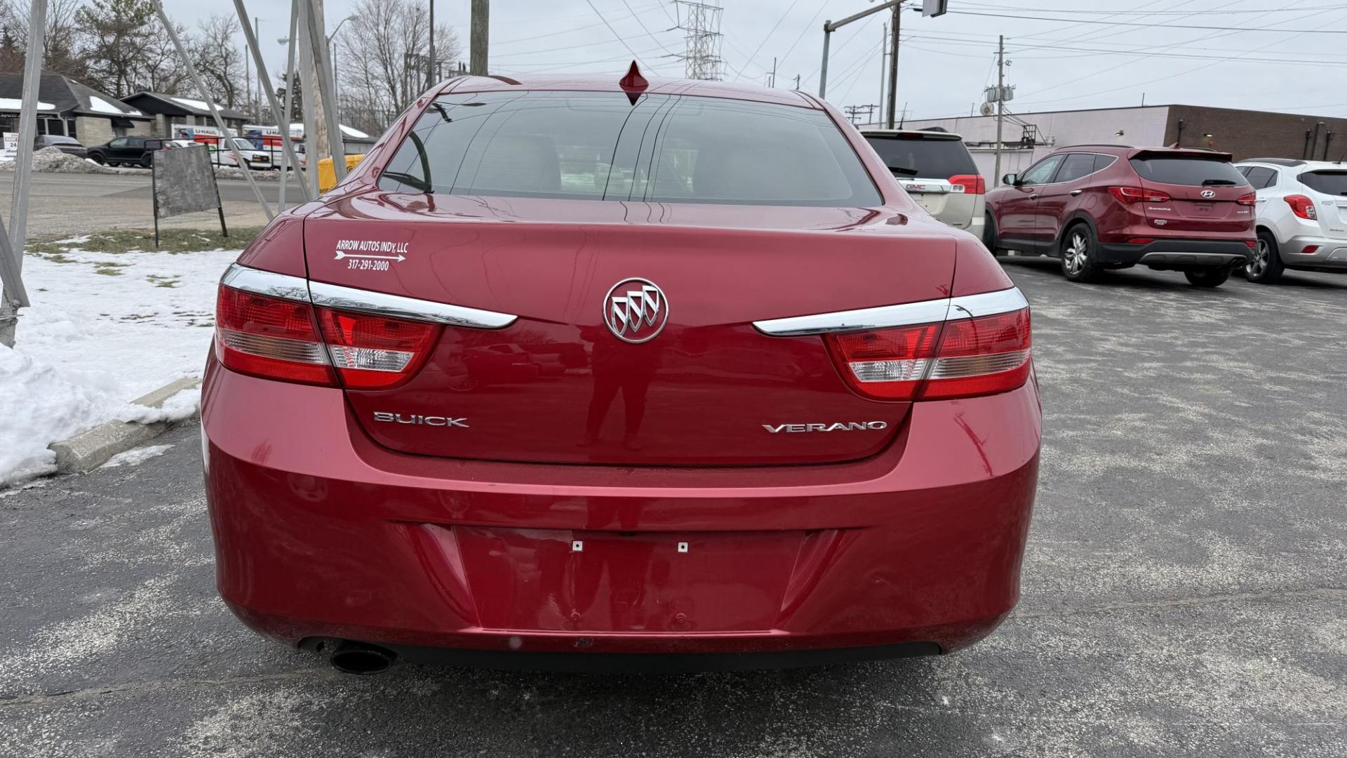 2015 RED /BLACK Buick Verano Base (1G4PP5SK7F4) with an 2.4L L4 DOHC 16V FFV engine, 6-Speed Automatic transmission, located at 2710A Westlane Rd., Indianapolis, IN, 46268, (317) 291-2000, 39.885670, -86.208160 - Photo#4