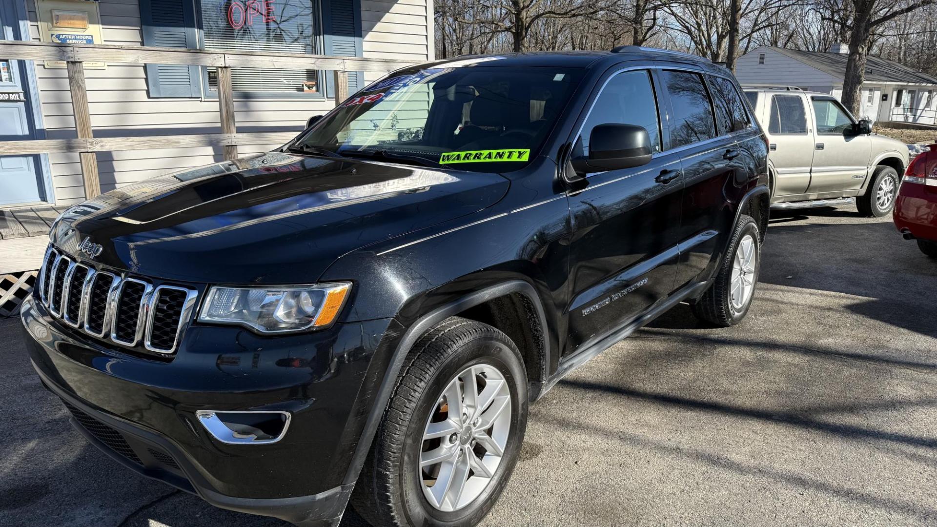 2017 BLACK /BLACK Jeep Grand Cherokee Laredo 4WD (1C4RJFAG3HC) with an 3.6L V6 DOHC 24V engine, 8A transmission, located at 2710A Westlane Rd., Indianapolis, IN, 46268, (317) 291-2000, 39.885670, -86.208160 - Photo#2