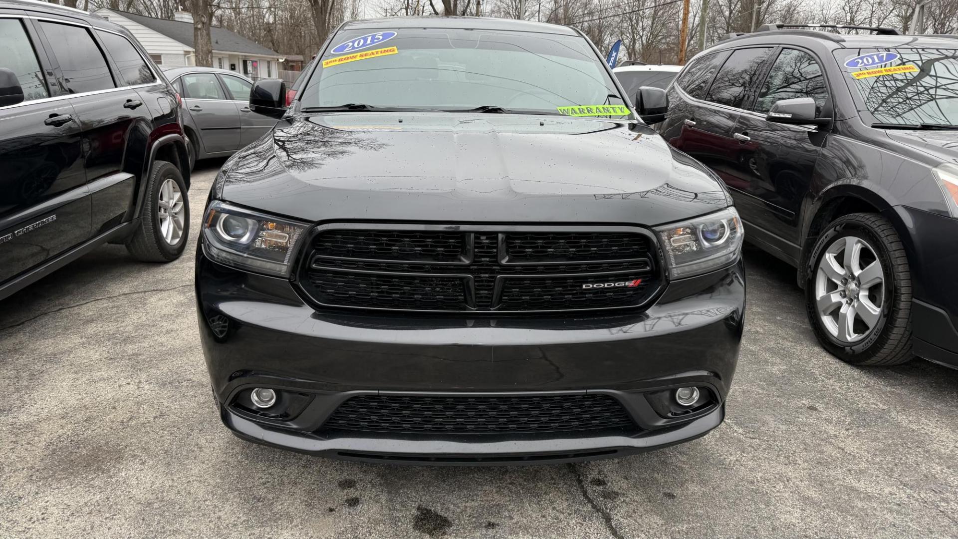 2015 BLACK /BLACK Dodge Durango Limited AWD (1C4RDJDG2FC) with an 3.6L V6 DOHC 24V engine, 8-Speed Automatic transmission, located at 2710A Westlane Rd., Indianapolis, IN, 46268, (317) 291-2000, 39.885670, -86.208160 - Photo#2