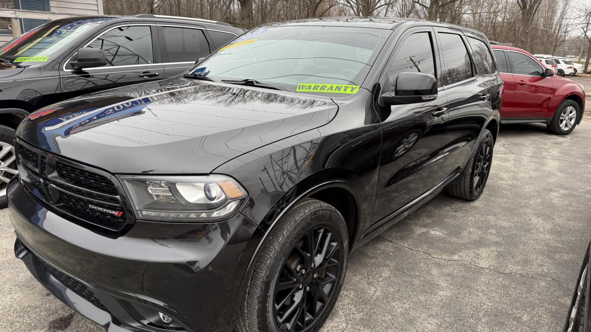 2015 BLACK /BLACK Dodge Durango Limited AWD (1C4RDJDG2FC) with an 3.6L V6 DOHC 24V engine, 8-Speed Automatic transmission, located at 2710A Westlane Rd., Indianapolis, IN, 46268, (317) 291-2000, 39.885670, -86.208160 - Photo#1