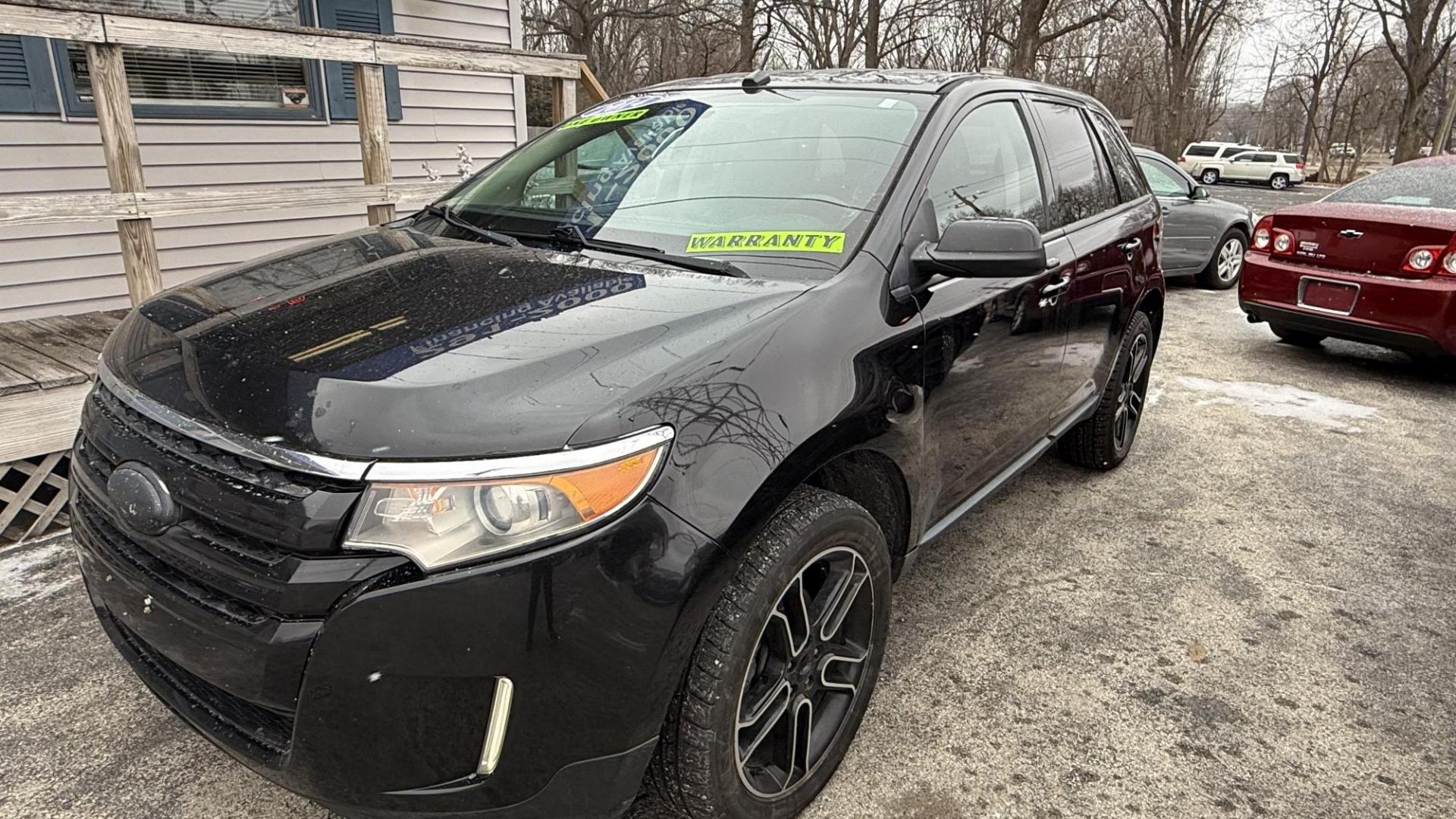 2014 BLACK /BLACK Ford Edge SEL AWD (2FMDK4JC0EB) with an 3.5L V6 DOHC 24V engine, 6-Speed Automatic transmission, located at 2710A Westlane Rd., Indianapolis, IN, 46268, (317) 291-2000, 39.885670, -86.208160 - Photo#0