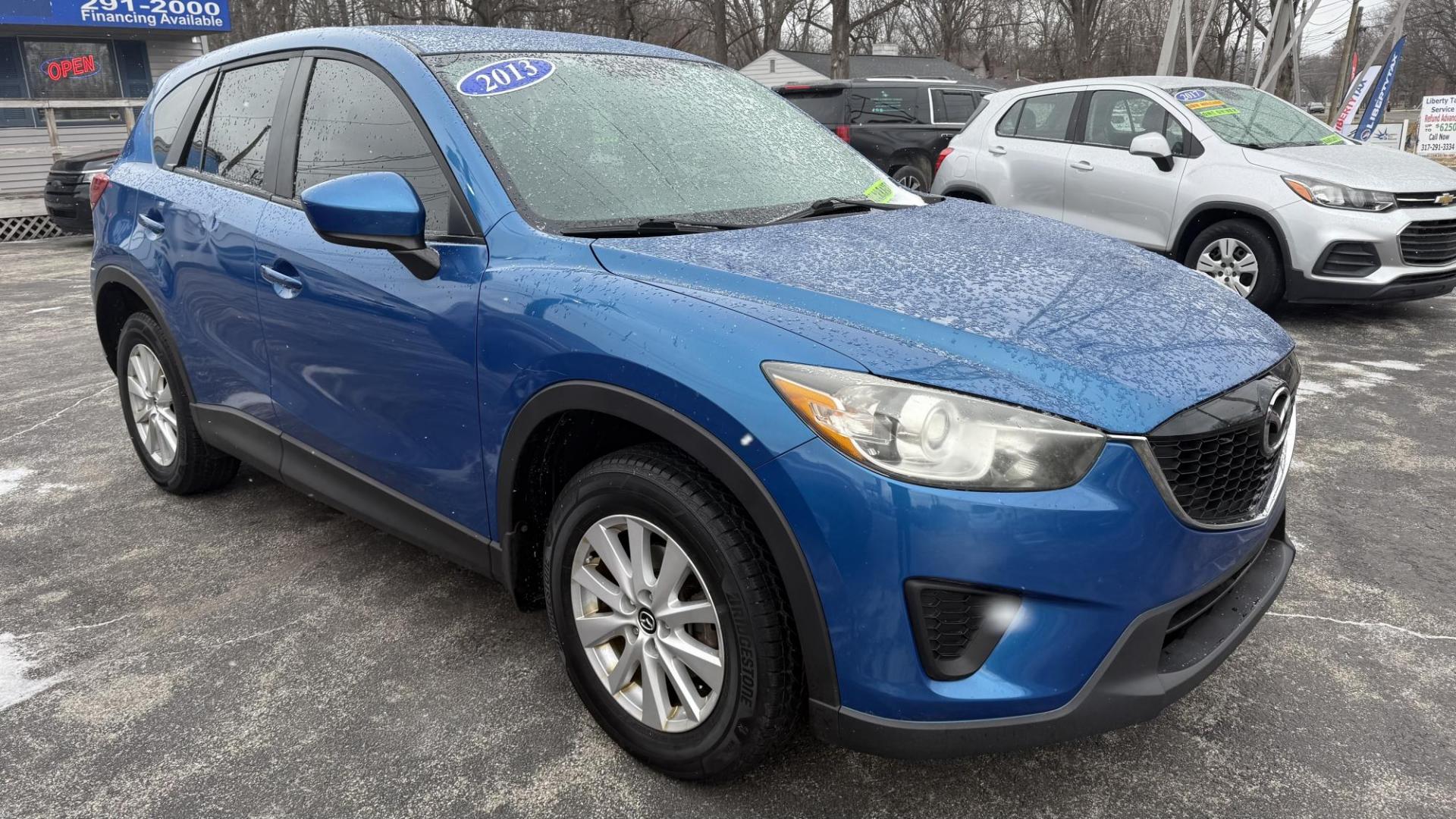 2013 BLUE /GRAY Mazda CX-5 Sport AWD (JM3KE4BE7D0) with an 2.0L L4 DOHC 16V engine, 6-Speed Automatic transmission, located at 2710A Westlane Rd., Indianapolis, IN, 46268, (317) 291-2000, 39.885670, -86.208160 - Photo#0